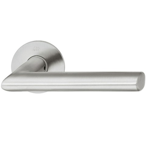 Door handle STOCKHOLM on round 2 mm rose with keyhole esc., 35-43 mm doors MRST (SC) AISI-304