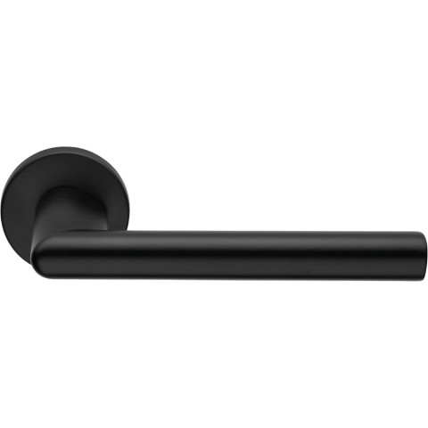 Door handle POLO on round rose MU/RAL9005 (E)