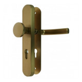 Door handle 143/door knob 7071 + security plate PZ72 mm F4