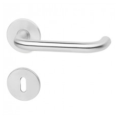 Door handle 20192 with keyhole escutcheon 4x50-19 mm, 36-70 mm doors MRST/AISI-304 (SC/E)