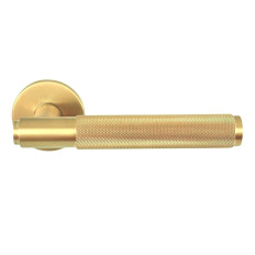 Door handle BASICS LB5-22 on rose 6,5 x 52 mm HME PVD (E)